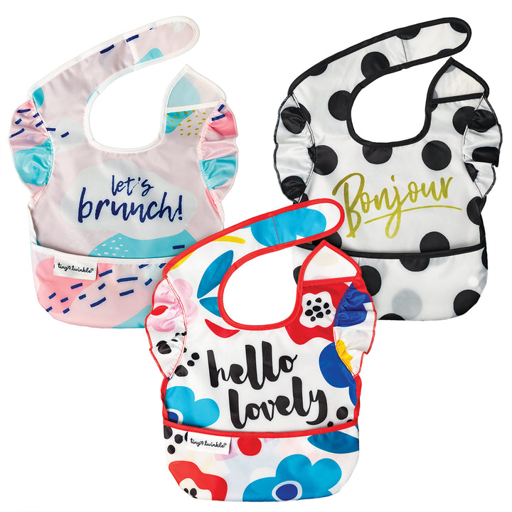 d - Tiny Twinkle - Mess-proof Easy Bib 3pk - Girl Set 6-24M Mess-proof Easy Bib 3PK - Girl Set 810027530325