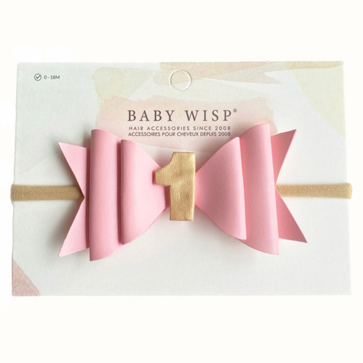 First Birthday Headband - Pink Hair Bow