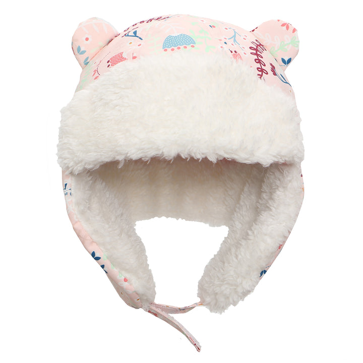 d - FlapJackKids - Water Rplnt Trapper Hat Floral Pink L4-6Y Water Repellent Trapper Hat - Floral Pink 873874007402