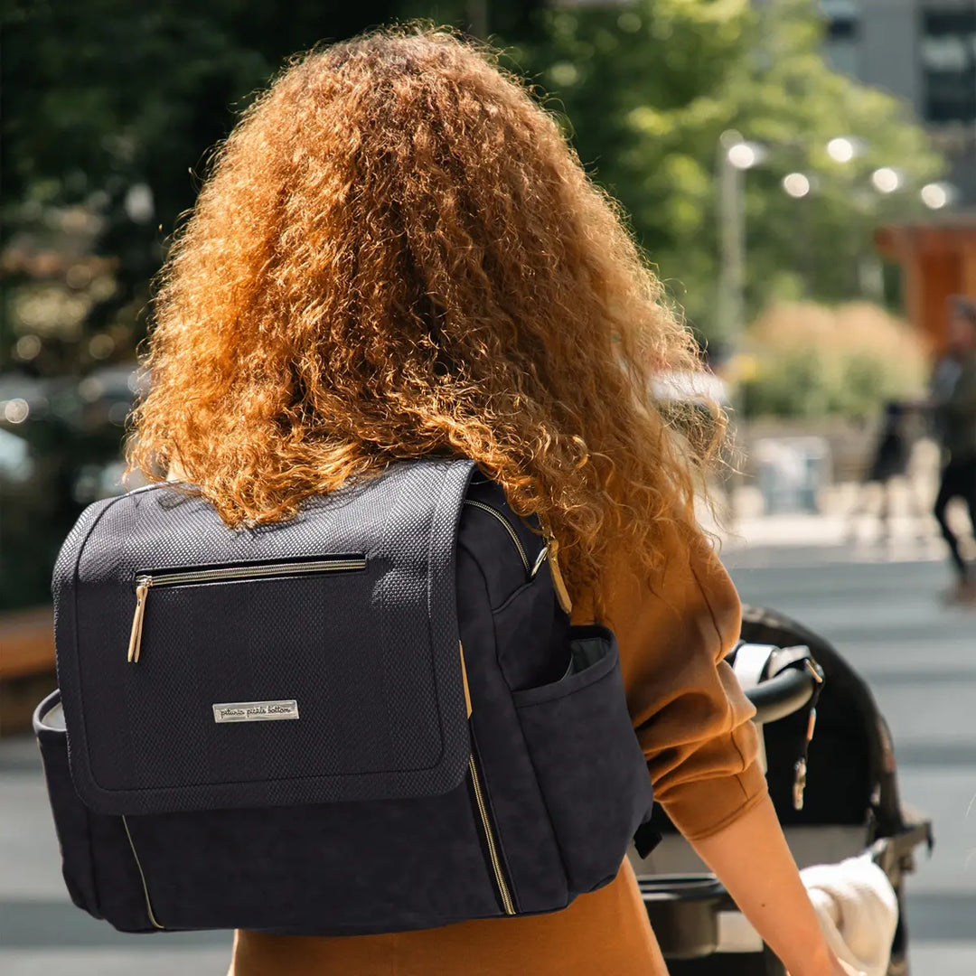 Boxy Backpack Deluxe Diaper Bag in Carbon Cable Stitch