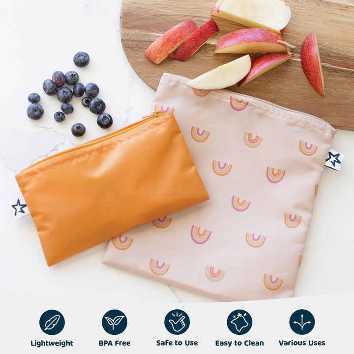 Reusable Snack Bags 5 Pack - Boho Rainbow