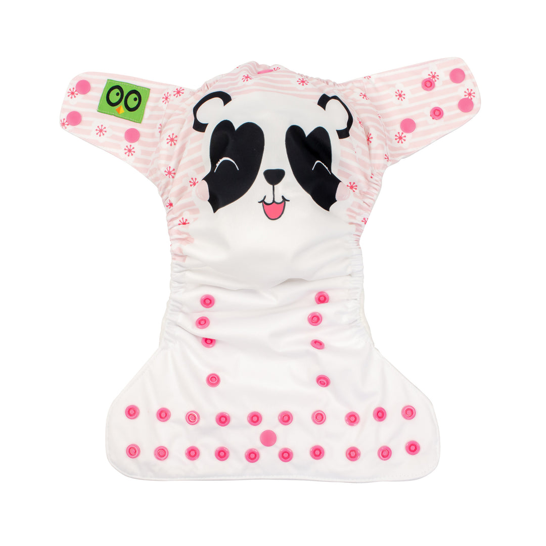 One Size Reusable Pocket Diaper with 2pk Insert - Pippa the Panda