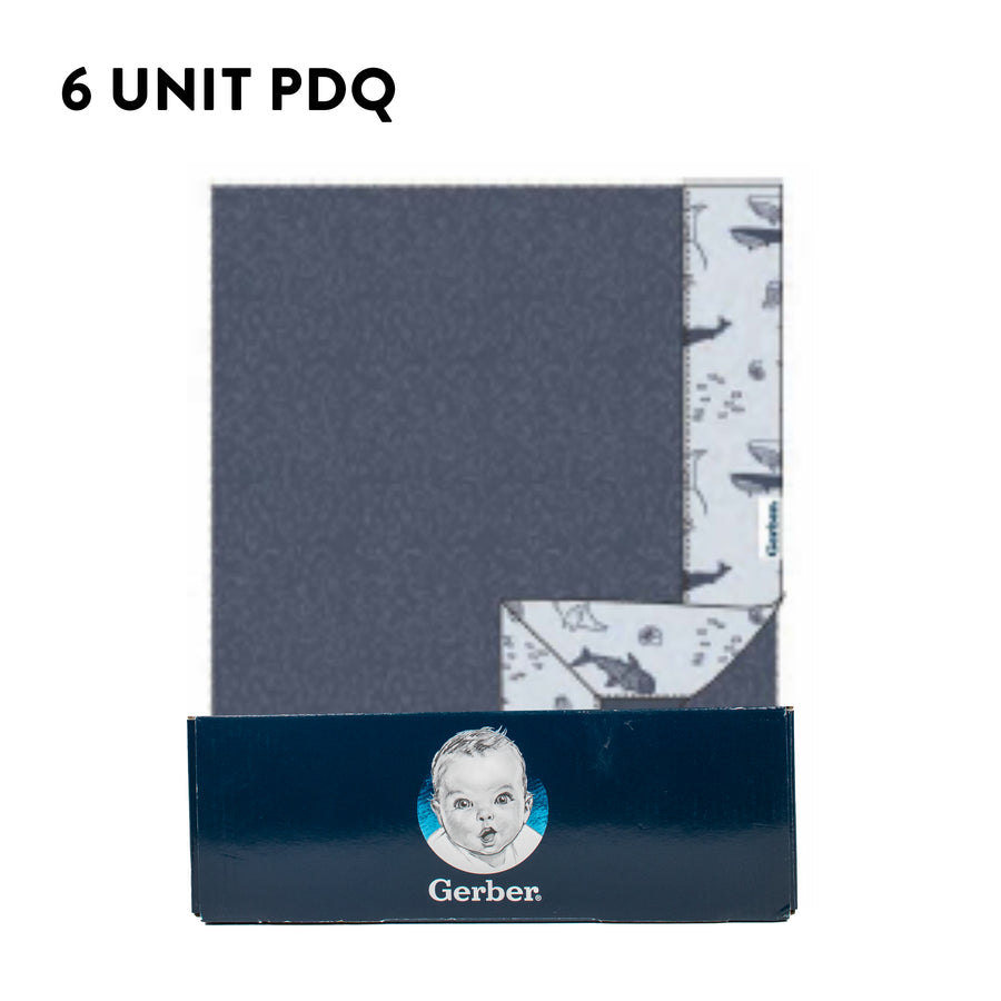Gerber - OP2304 2ply PlushBlnkt PrintBinding CoastalCalm PDQ 2 ply Plush Blanket with Print Binding - Coastal Calm PDQ (6 Units) 013618470387