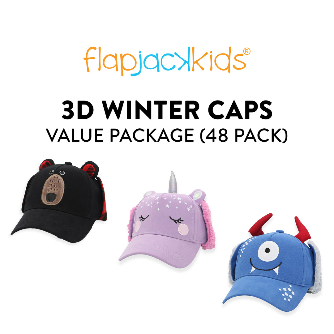 FlapJackKids - 3D Winter Caps - 12% OFF with 48 Hat buy-in