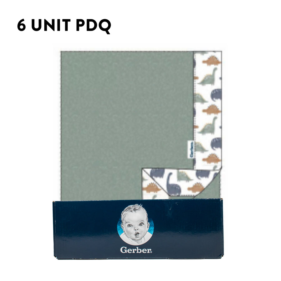 Gerber - OP2304 2ply PlushBlanket PrintBinding DinoTime PDQ 2 ply Plush Blanket with Print Binding - Dino Time PDQ (6 Units) 013618470394
