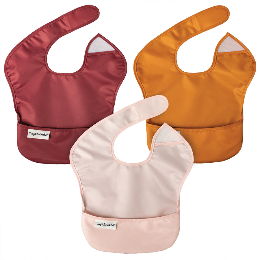 Tiny Twinkle - Mess-proof Easy Bib 3pk - RoseBurgundy 6-24M Mess-proof Easy Bib 3PK - Rose/Burgundy/Cinna 810027531537