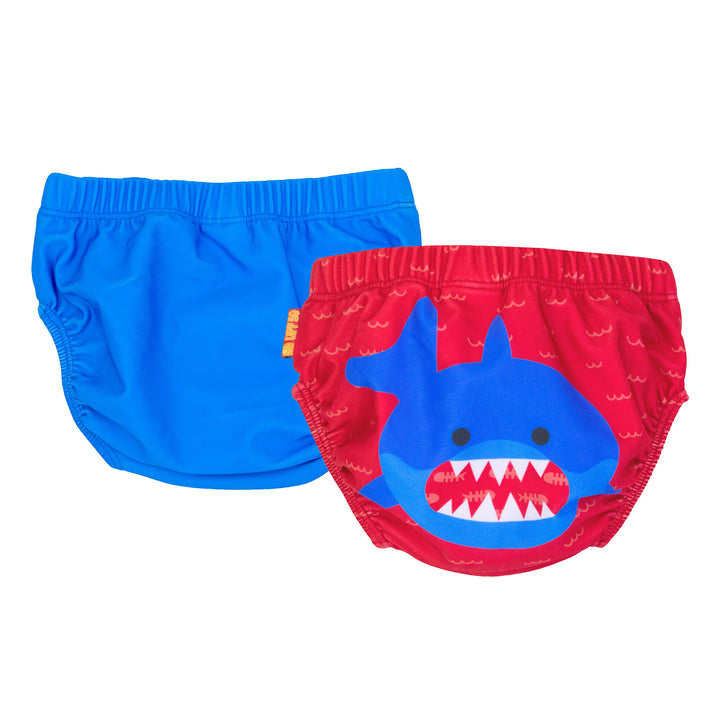 ZOOCCHINI - Knit Swim Diaper 2 Pc Set - Shark - 6-12M Baby-Toddler Knit Swim Diaper 2 Piece Set - Shark 810608032057