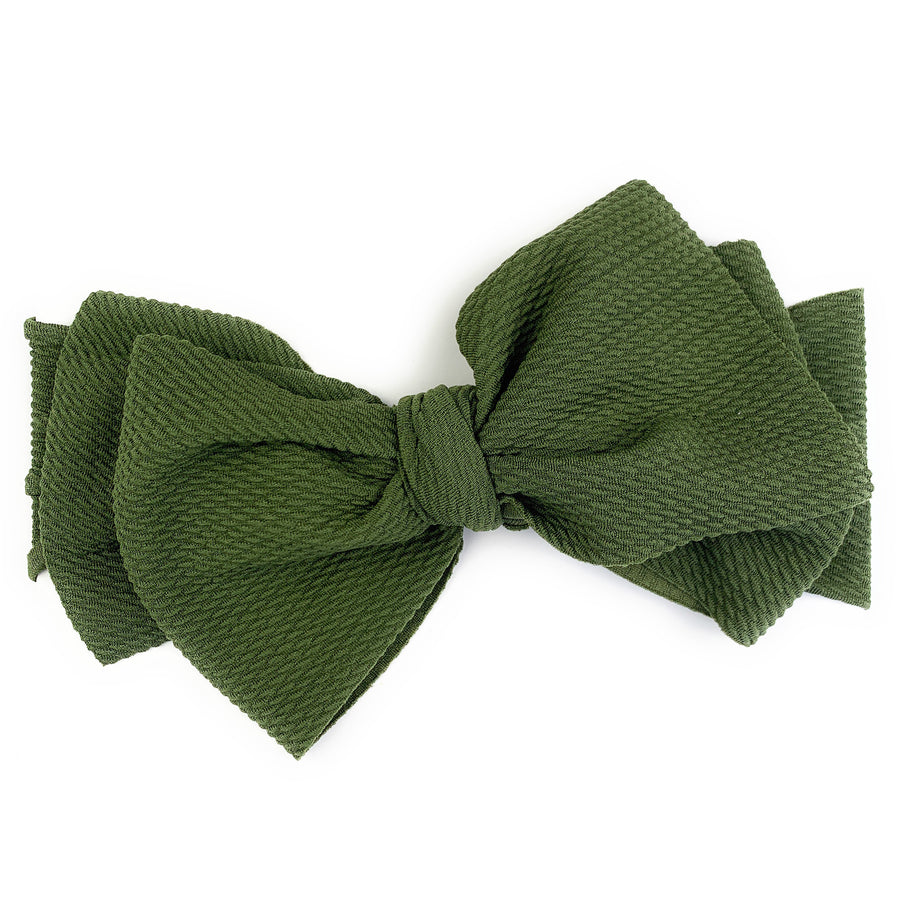 d - Baby Wisp - Giant Lana Bow Headband - Green - 3M+ Lana Bow - Textured Headband with Giant Bow - Green - 3M+ 876251005879