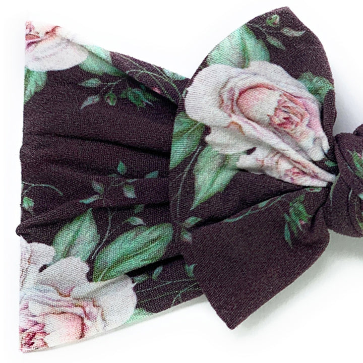 Headband - Nylon Bow - Stormy - 0M+