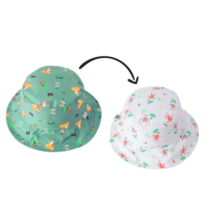 Chapeau de soleil réversible à motifs UPF50+ pour enfants