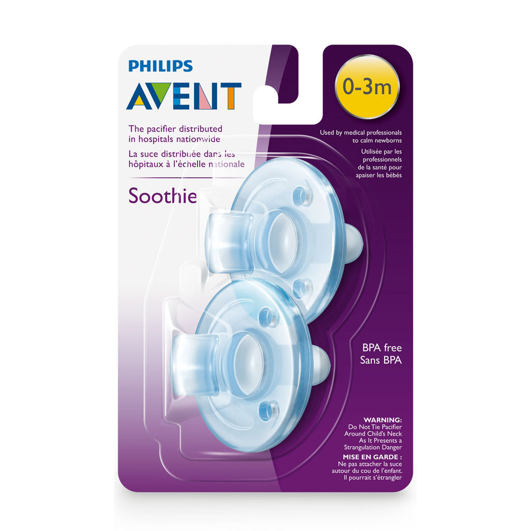 Soothie Pacifier 0-3M - Blue - 2 pack