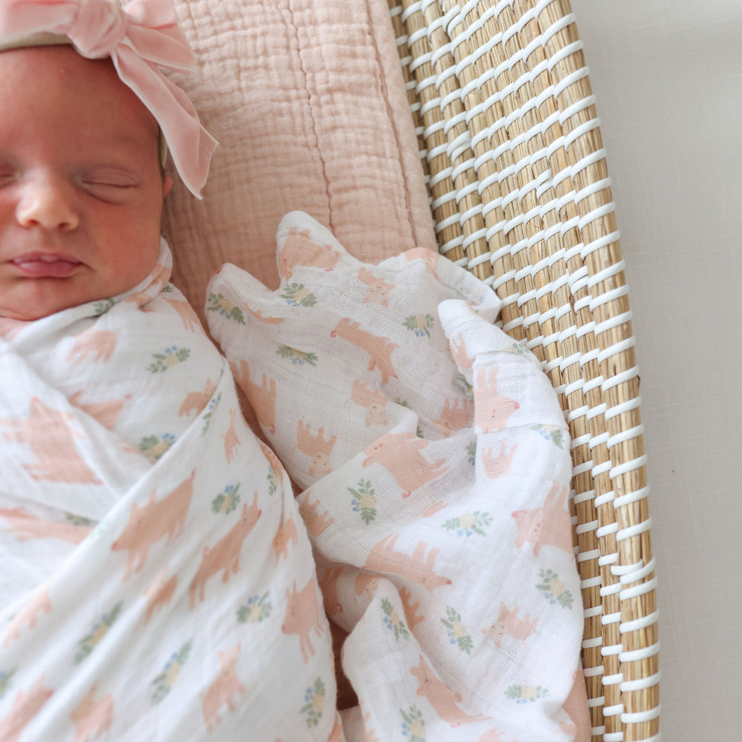 Cotton Muslin Swaddle Blanket - 40x40