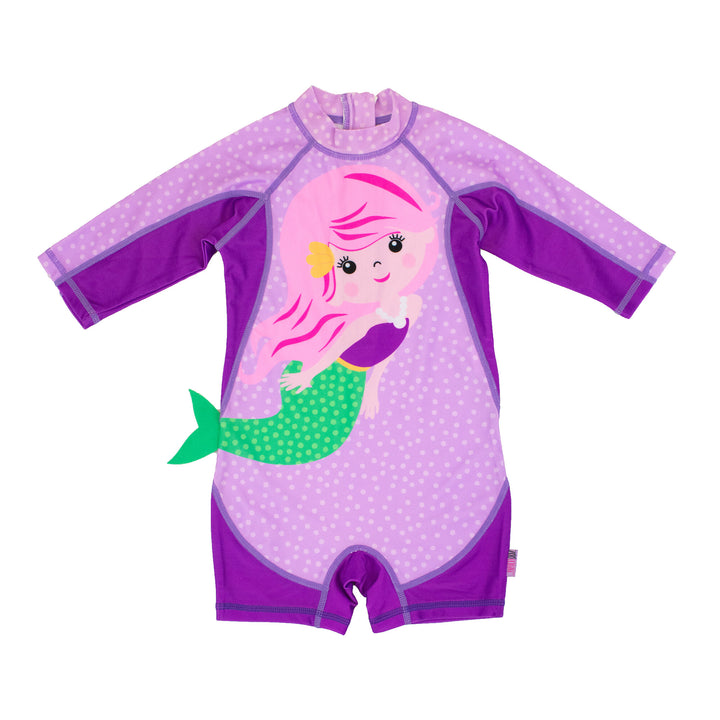 ZOOCCHINI - BabyTddlr Rashguard 1Pc Swimsuit Mermaid 6-12M Baby + Toddler UPF50+ Rashguard One Piece Swimsuit - Mermaid 810608032170