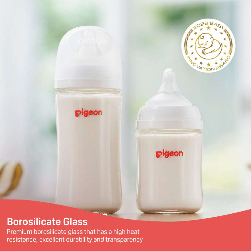 Glass Bottle 8oz with M Nipple (3M+)