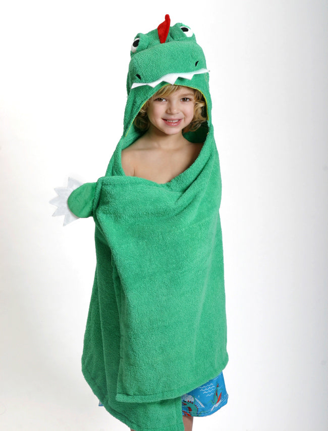 ZOOCCHINI - Kids Plush Terry Hooded Bath Towel Dinosaur 2Y+ Kids Plush Terry Hooded Bath Towel - Devin Dinosaur 2Y+ 854892005021