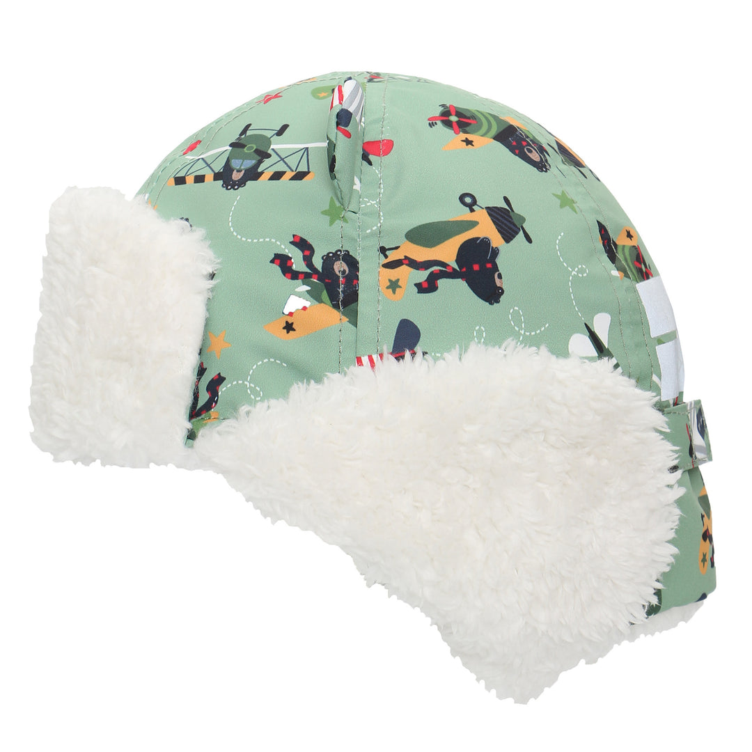 Water Repellent Trapper Hat - Black Bear Green