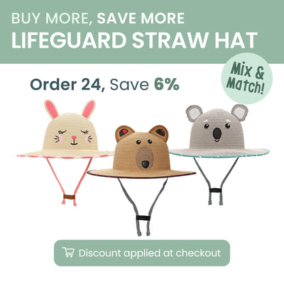 FlapJackKids - Lifeguard Straw Hat - 6% OFF with 24 Hat buy-in