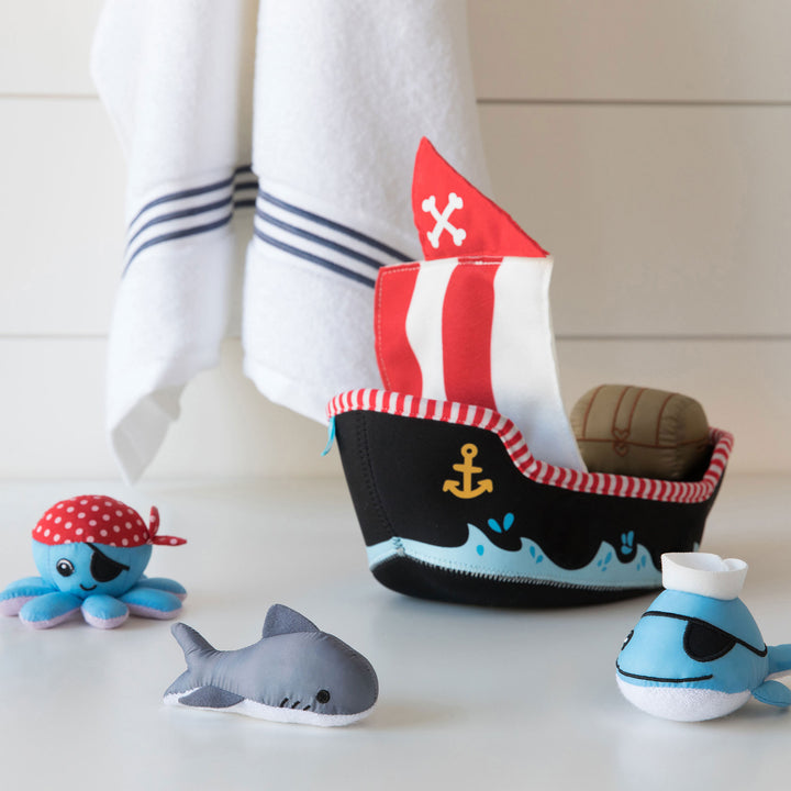 Neoprene Pirate Ship 5pc Bath Toy