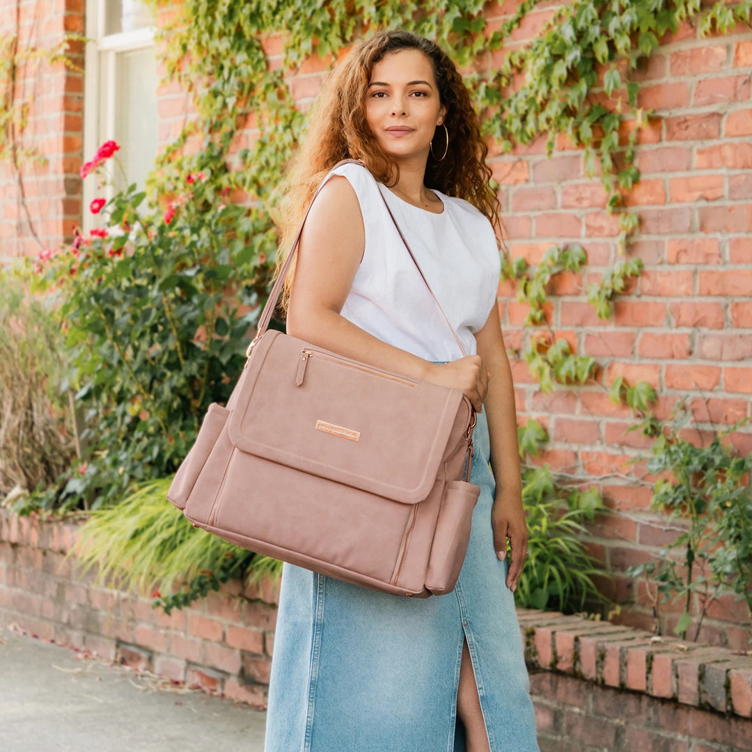 Boxy Backpack Deluxe Diaper Bag in Toffee Rose