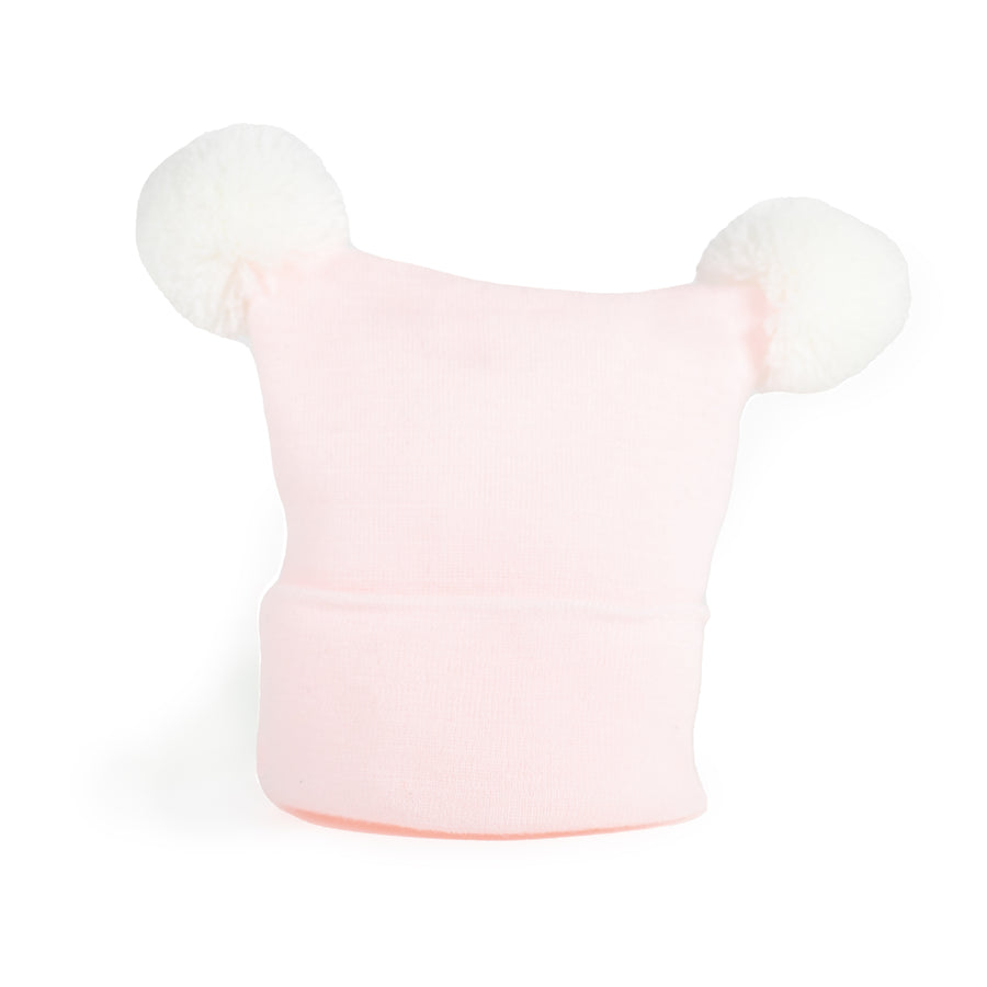 Kidcentral - Newborn Baby Knitted Hat - Double Pompom - Pink Newborn Hat - Double Pompom - Pink 808177020131