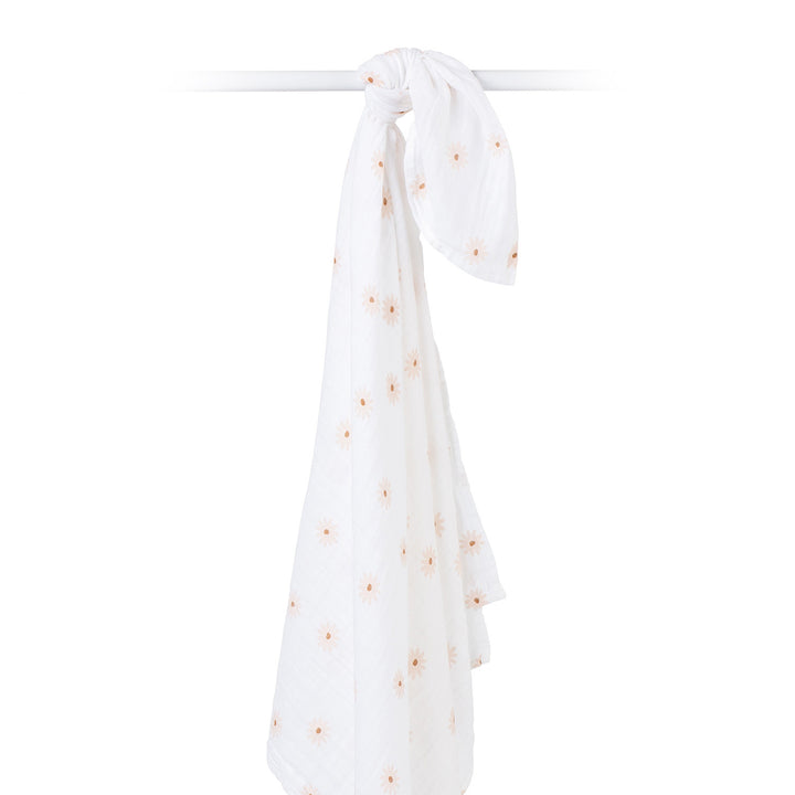 Swaddle Blanket Muslin Cotton LG- Daisies