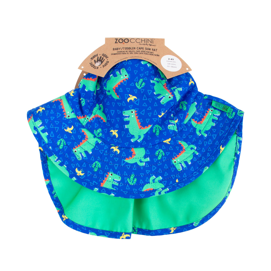 UPF50+ Baby-Toddler Cape Sun Hat - Dinosaur