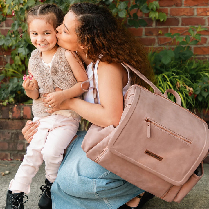 Boxy Backpack Deluxe Diaper Bag in Toffee Rose