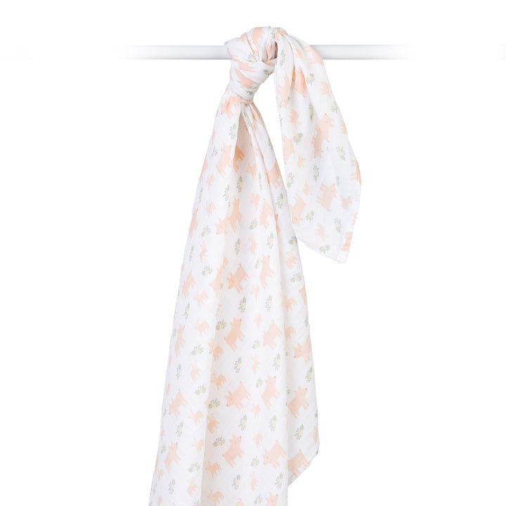 Swaddle Blanket Muslin Cotton LG- Piggies