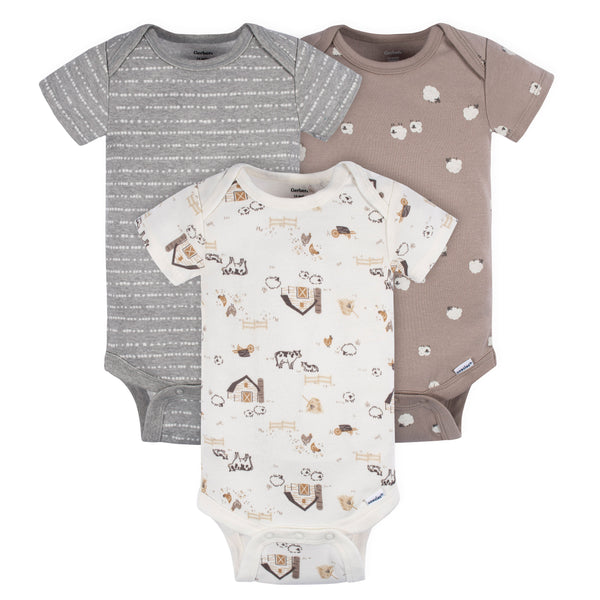 Short Sleeve Bodysuit Onesies - 3pk