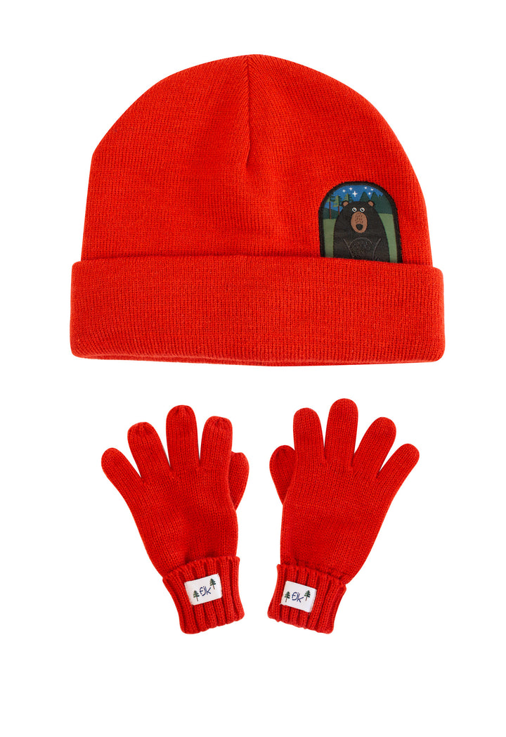 d - FlapJackKids - Toque + Gloves Set - Black Bear -Med 2-4Y Toque & Gloves Set - Black Bear 873874009758