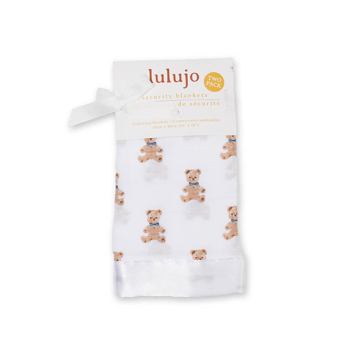 Security Blankets 2PK Muslin Cotton - Vintage Bear