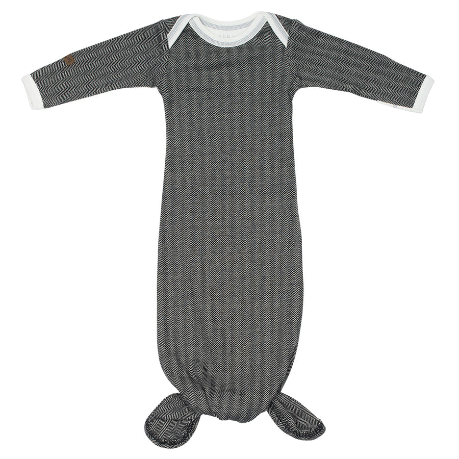 d - Juddlies - Organic Cottage Nightgown - Bear Black - 0-3M Organic Cottage Nightgown - Bear Black 821436005304