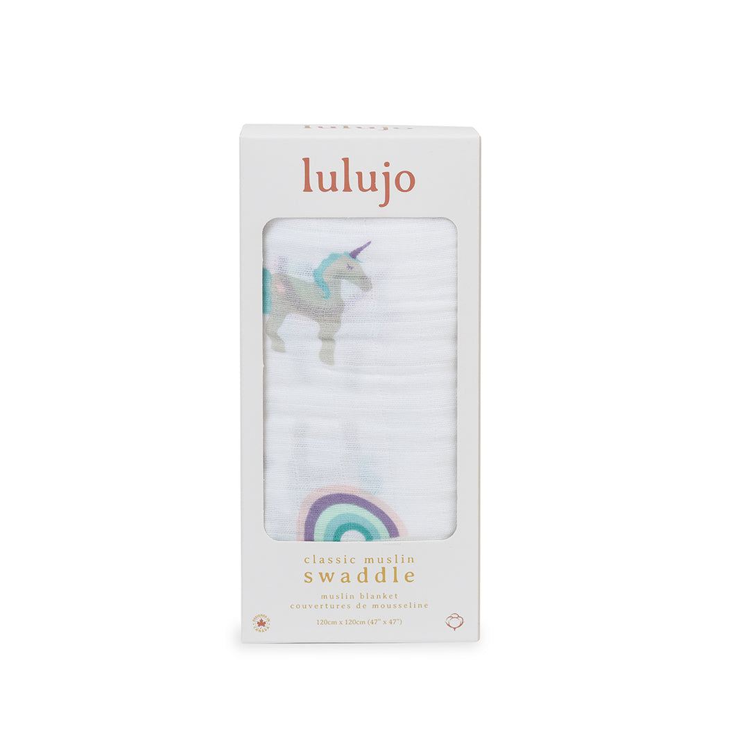 Cotton Muslin Swaddle Blanket - Unicorns