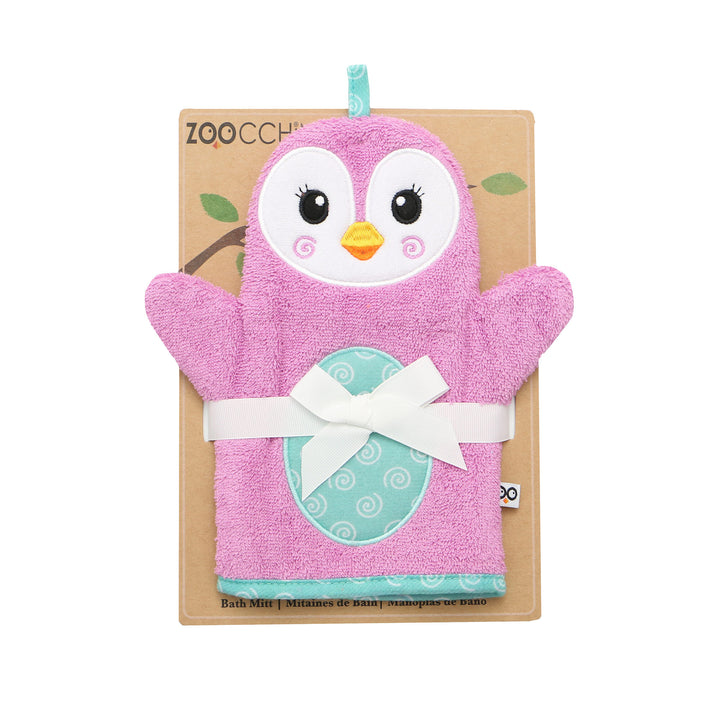 Baby Snow Terry Bath Mitt - Penny Penguin 0-18M