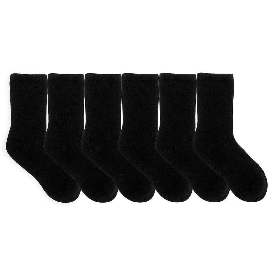 Robeez - Core -6 Pack Kids Socks-Solid CRW Black-7-8.5(4-6Y) F21 - 6 Pack Kids Socks - Solid CRW Black 730838917781