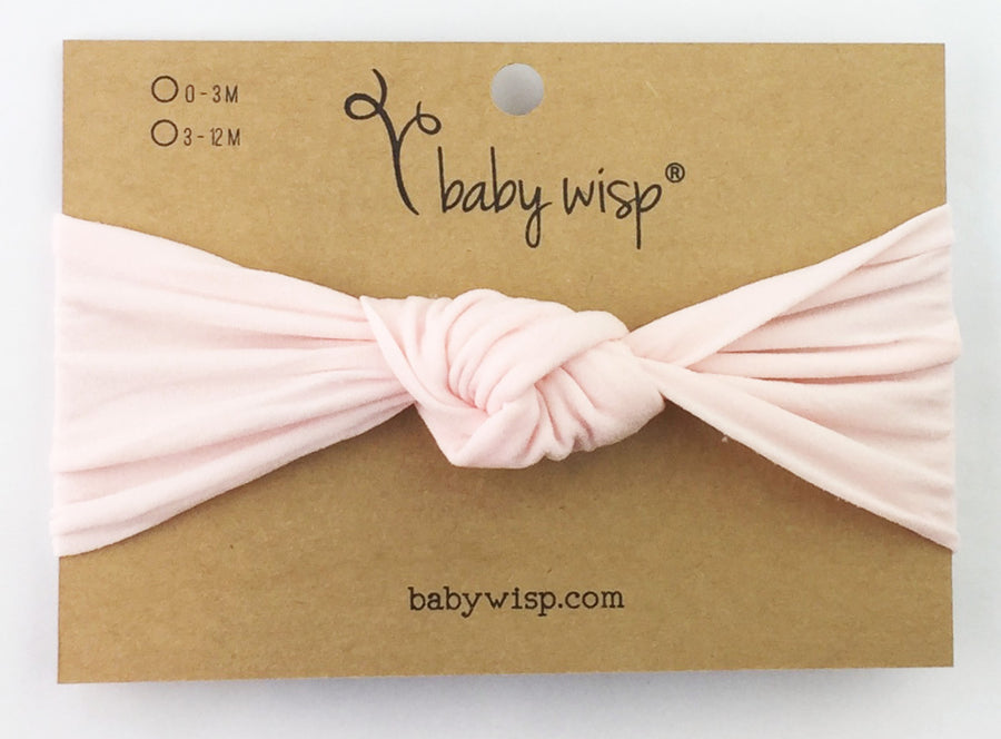 d -Baby Wisp - Headband - Nylon Turban Knot Pale Pink - 3M+ Nylon Turban Knot Infant Headband - Pale Pink - 3M+ 876251008245