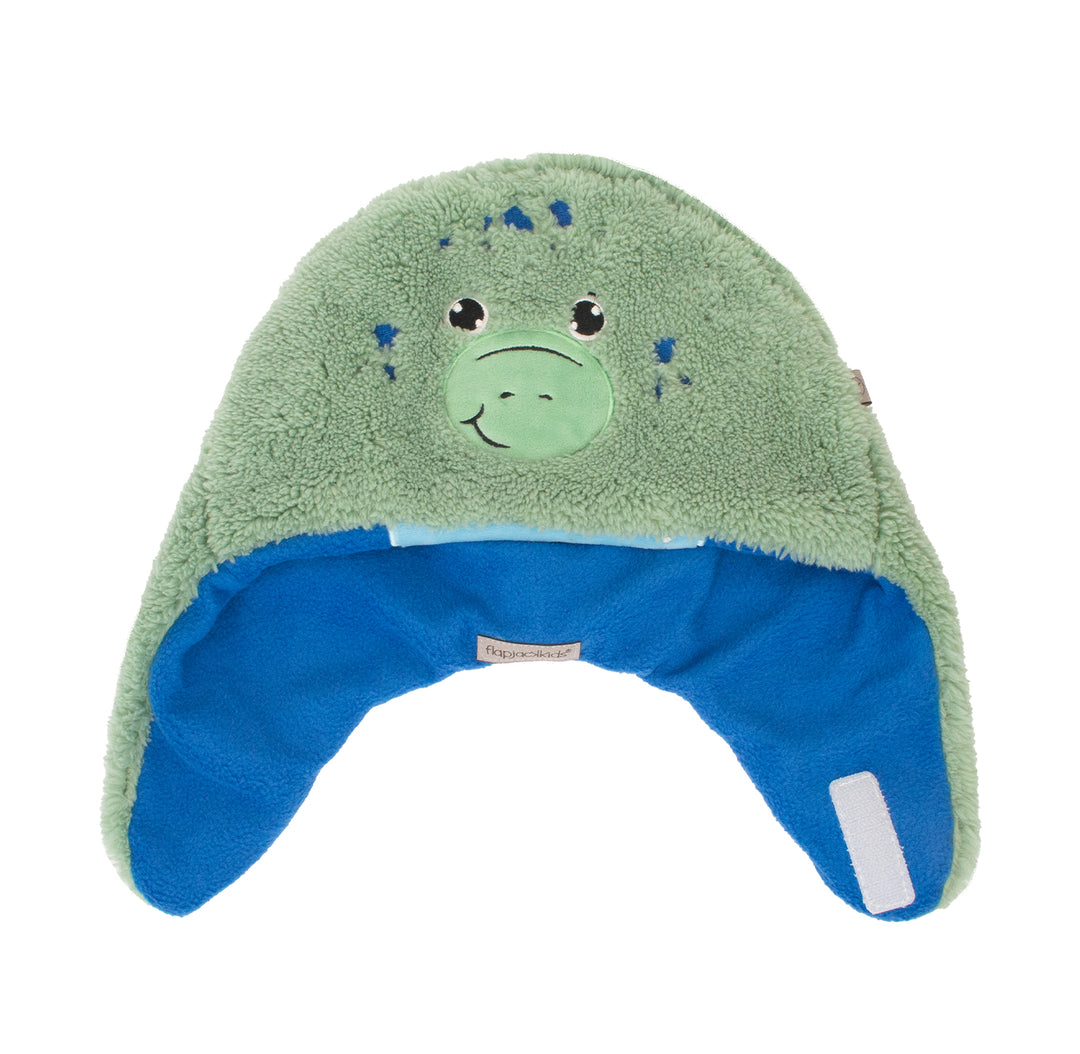 FlapJackKids - Reversible Sherpa Hat Dino Green S 6-24M Reversible Sherpa Hat - Dino Green 990006502144