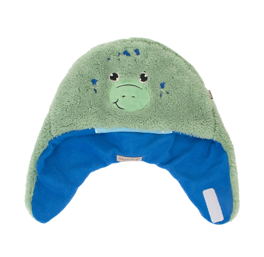 FlapJackKids - Reversible Sherpa Hat Dino Green M 2-4Y Reversible Sherpa Hat - Dino Green 990006502151