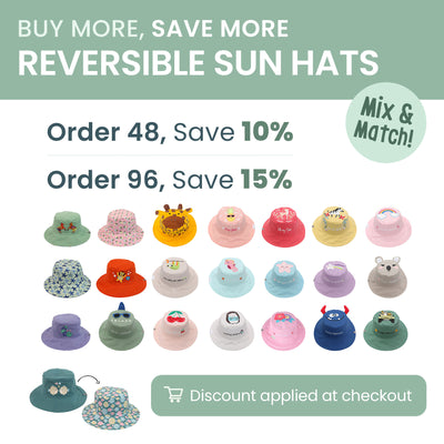FlapJackKids - Reversible Sun Hats - 10% OFF with 48 Hat buy-in