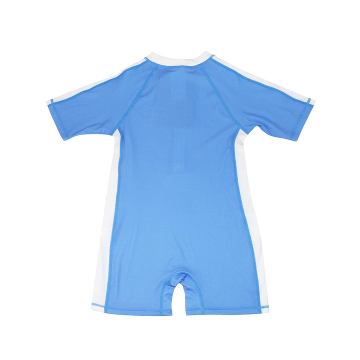 Boys Short Sleeve 1pc Solid Swimsuit