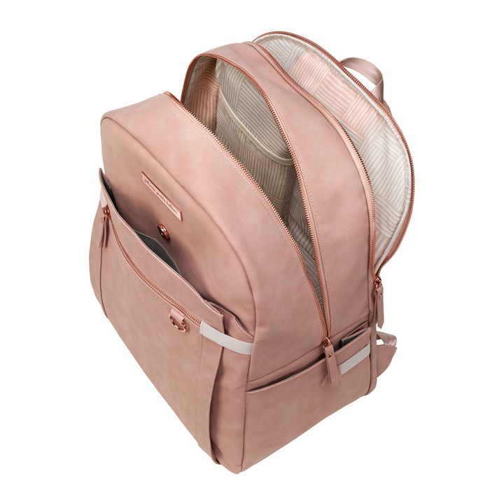 2-in-1 Provisions Backpack Diaper Bag in Toffee Rose