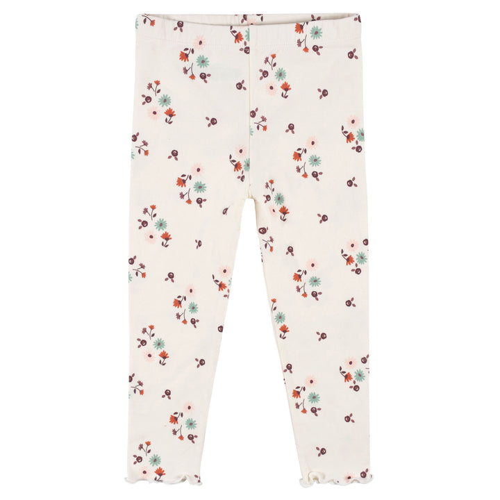 3-Pack Baby Girls Green Floral Leggings