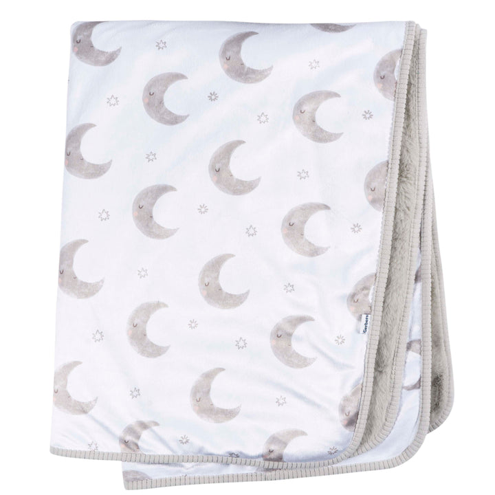 2ply Plush Blanket - Celestial - Moons