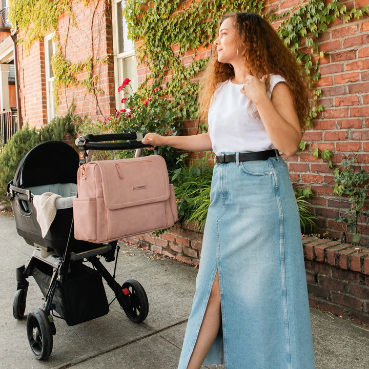 Boxy Backpack Deluxe Diaper Bag in Toffee Rose