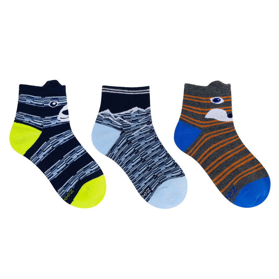 Robeez - F24 - 3pk Kids Socks - Scout Critter QTR - 7-8.5 3pk Kids Socks - Scout Critter QTR 197166012142