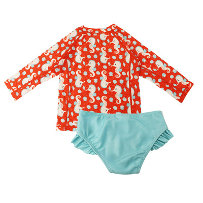 Rashguard Swim Top + Bikini Bottom Set