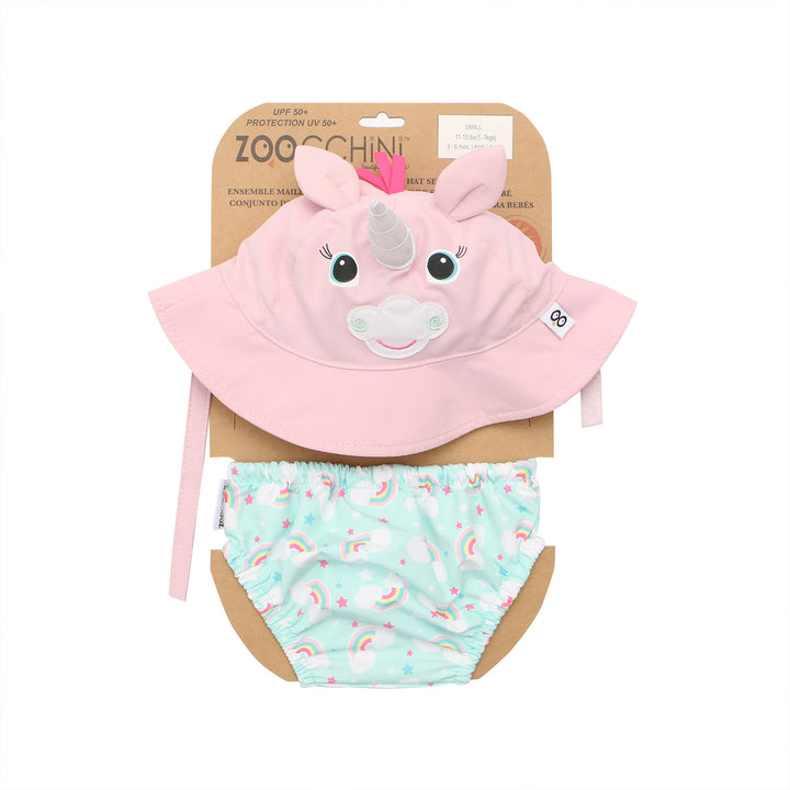 UPF50+ Baby Swim Diaper & Sun Hat Set