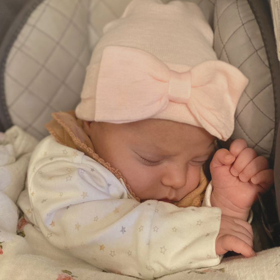 Newborn Hat - Bow - Pink