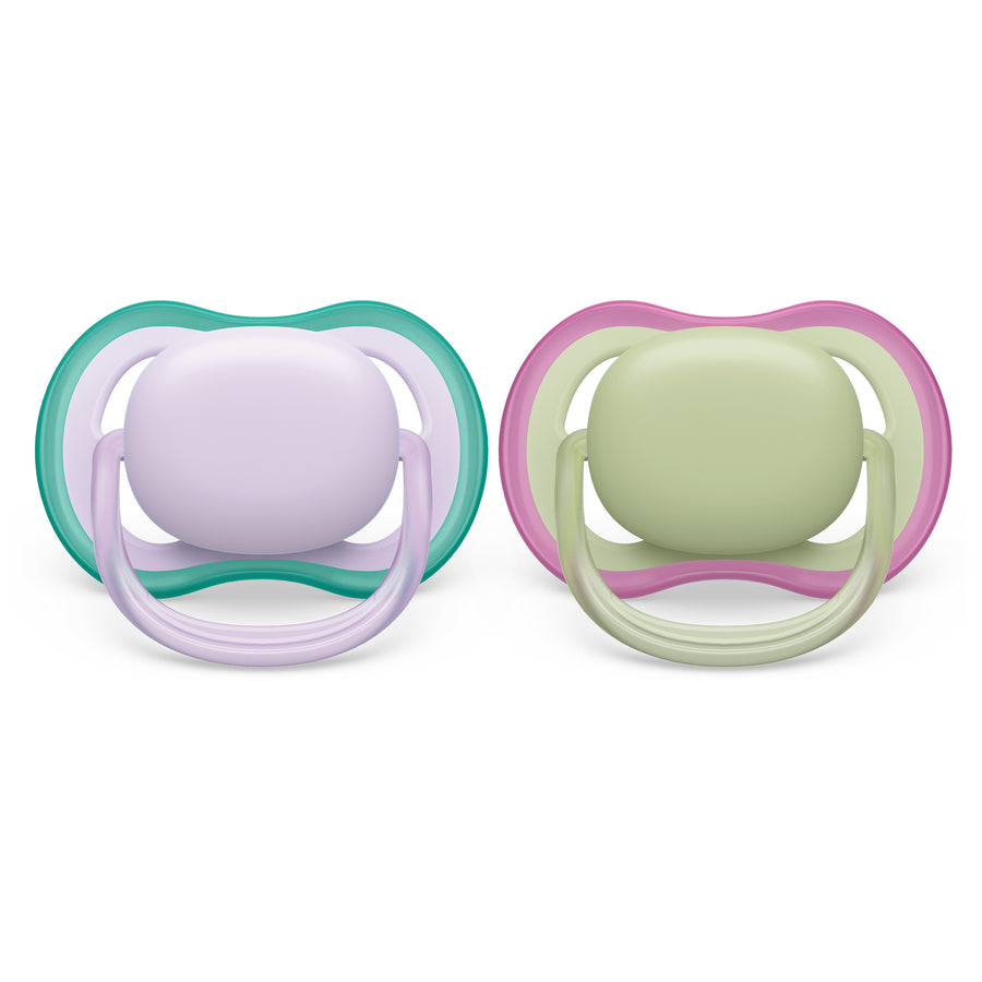 Philips Avent - Ultra Air Pacifier 2pk - 0-6M - Lilac+Green Ultra Air Pacifier - 0-6M - Fresh Lilac+Pastel Green - 2 pack 075020103512