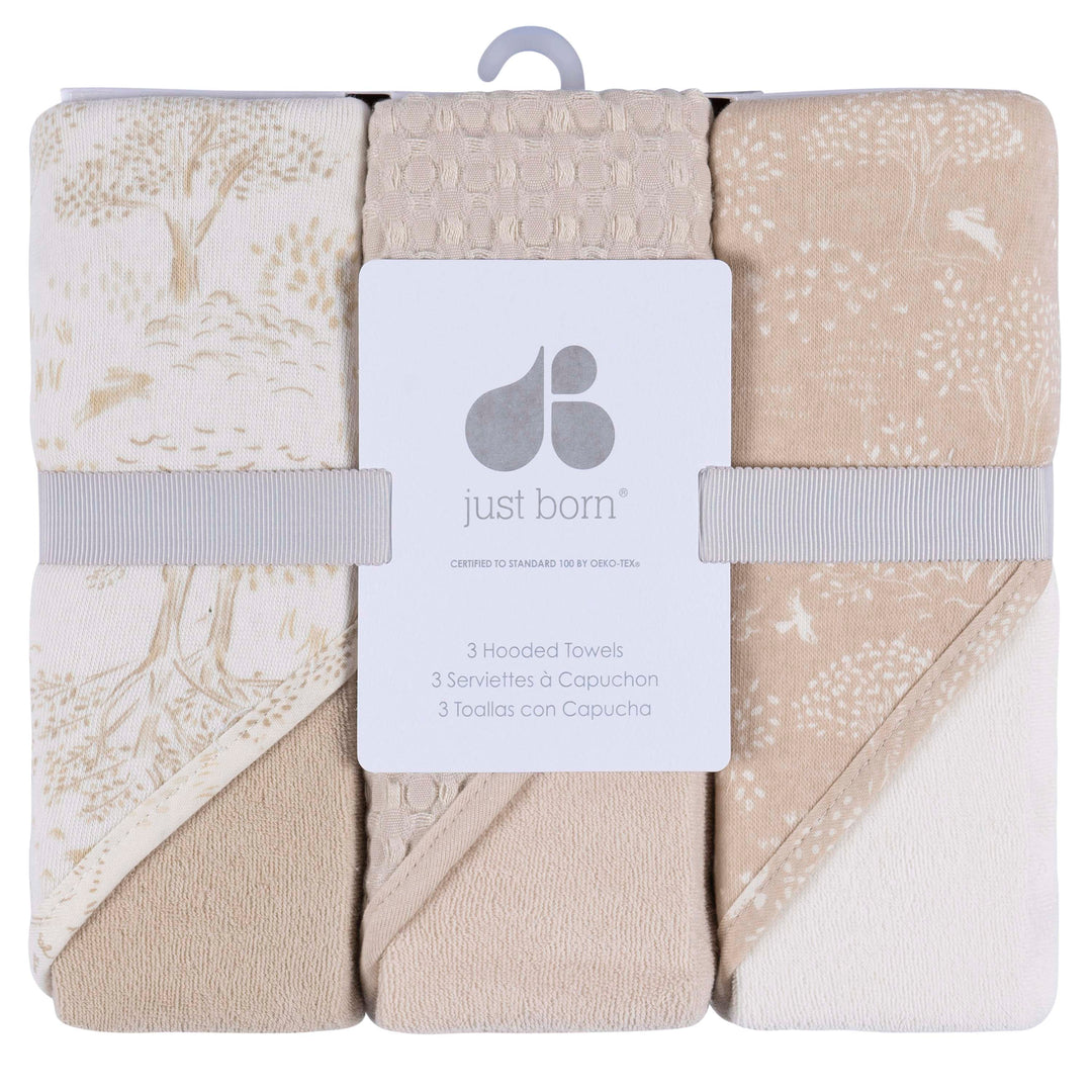 3-Pack Hooded Towels - Tan